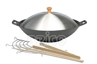 Cast Iron Wok With Aluminium Cover W30A