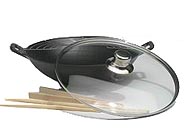 Cast Iron Wok With Glass Cover W30G