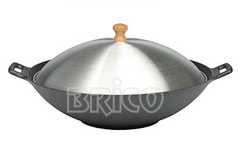 Cast Iron Wok With Aluminium Cover W37A