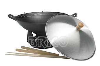 Cast Iron Wok With Aluminium Cover W37A