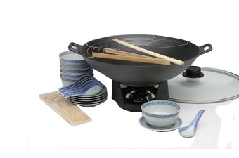 Brico Cast Iron Wok With Glass Cover W37G