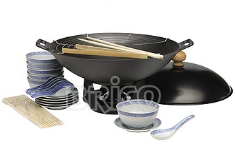 Cast Iron Wok With Non-Stick Steel Cover W37S