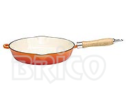 Cast Iron Round Fry Pan with Wooden Handle