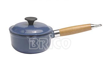 Cast Iron Sauce Pan with Wooden Handle