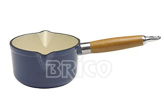 Cast Iron Sauce Pan with Wooden Handle