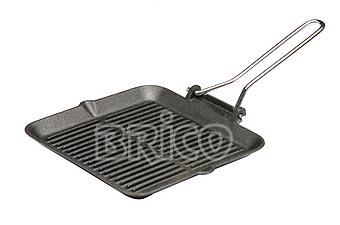 Square Cast Iron Grill Pan with Wire Handle