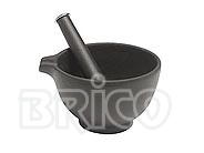 Large Cast Iron Mortar & Pestle with Chromed Top Knob