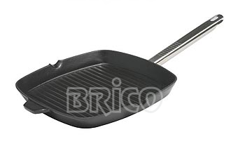 Cast Iron Round Grill Pan with Stainless Steel Handle