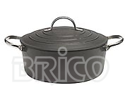 Cast Iron Round Casserole with Stainless steel Side Handle