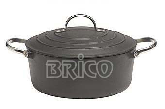 Cast Iron Round Casserole with Stainless steel Side Handle