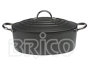Cast Iron Oval Casserole with Stainless Steel Side Handle
