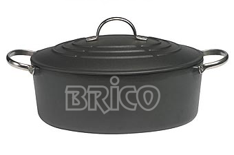 Cast Iron Oval Casserole with Stainless Steel Side Handle