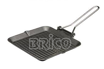 Square Cast Iron Grill Pan with Wire Handle