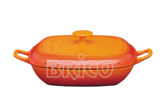 Cast Iron Covered Square Paella Pan