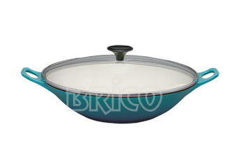 Cast Iron Wok With Glass Cover